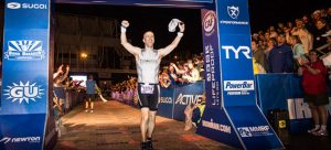 Derek Fitzgerald, the first American heart transplant recipient to complete a 140.6-mile race