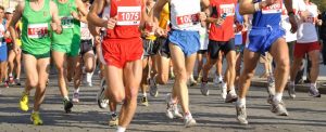 close up of legs during marathon