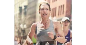 Jennifer Harkins during race listening to music