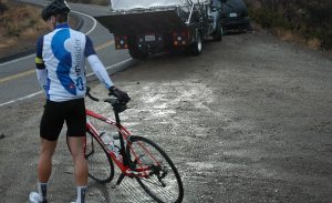 Athletes storing bikes